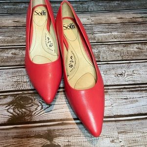 Sofft red kitty heels